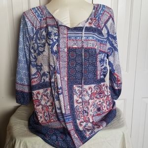 ⚘2 for $20⚘New Avenue red white and blue top